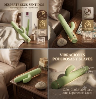 Vibrador estimulador con movimiento telescópico y estimulación de clítoris Sexcretos Boutique