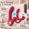 Masajeador íntimo de estimulación dual 2 en 1 silicona rosa fucsia