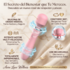 Masajeador varita tipo hitachi de silicona rosa potente para masaje corporal e íntimo