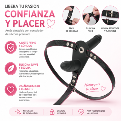 Arnés ajustable con accesorio de silicona para parejas Secretos Boutique