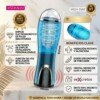 Masturbador automático de cristal azul con empuje electromagnético y voz interactiva
